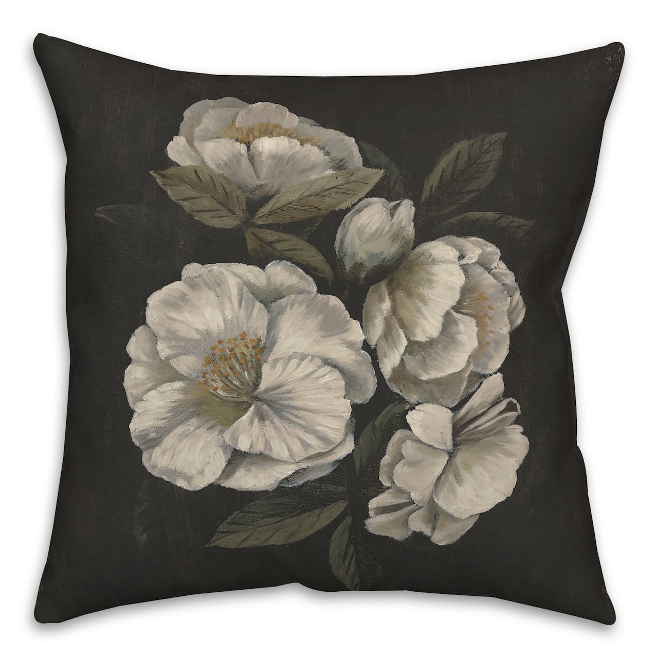 18" Dark Mood Antique Floral Indoor/Outdoor Pillow